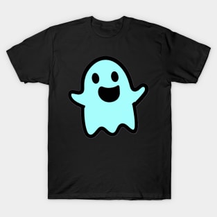 Charming Baby Blue Ghost Sticker: Adorable Vinyl Decal for Spooky-Cute Enthusiasts! T-Shirt